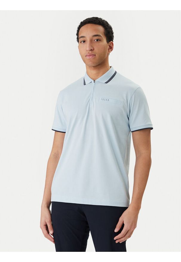 Jack & Jones Polo Fusion 12289953 Błękitny Regular Fit. Typ kołnierza: polo. Kolor: niebieski. Materiał: syntetyk, bawełna