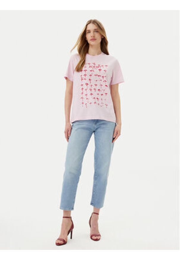 JOOP! Jeans T-Shirt 30046272 Różowy Regular Fit. Kolor: różowy. Materiał: bawełna