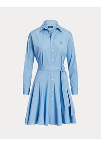 Polo Ralph Lauren Sukienka koszulowa 211910798001 Niebieski Regular Fit. Typ kołnierza: polo. Kolor: niebieski. Materiał: bawełna. Typ sukienki: koszulowe #5