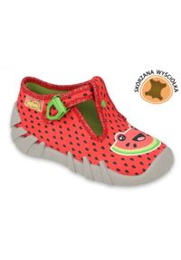 Befado obuwie dziecięce 110P459 czerwone. Kolor: czerwony. Materiał: bawełna, tkanina #2