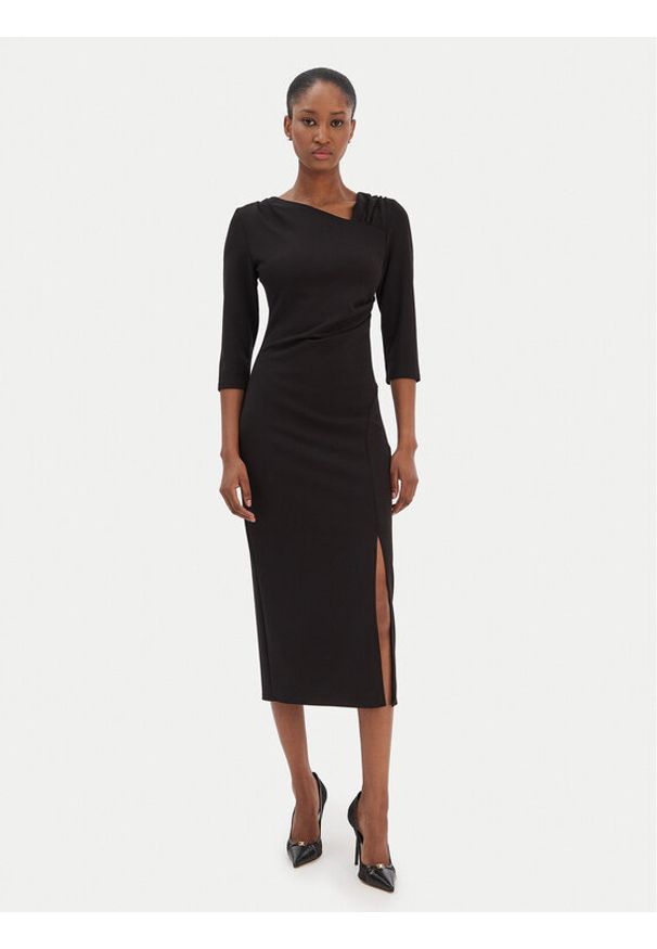 Rinascimento Sukienka koktajlowa CFC0126635003 Czarny Slim Fit. Kolor: czarny. Materiał: syntetyk. Styl: wizytowy