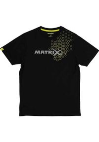 MATRIX - Koszulka Męska Wędkarska Z Nadrukiem Logo Matrix Hex Print T-Shirt. Kolor: czarny. Wzór: nadruk