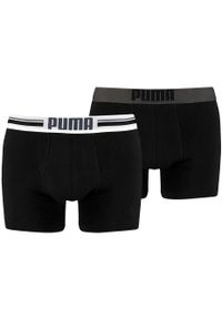 Bokserki treningowe męskie Puma Placed Logo Boxer 2 pack. Kolor: wielokolorowy, czarny, biały