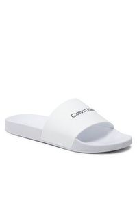 Calvin Klein Jeans Klapki Pool Slide HM0HM00455 Biały. Kolor: biały