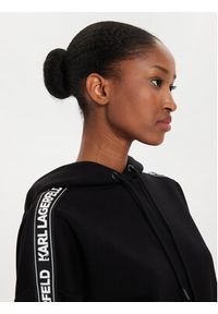Karl Lagerfeld - KARL LAGERFELD Bluza 245W1801 Czarny Regular Fit. Typ kołnierza: dekolt w karo. Kolor: czarny. Materiał: wiskoza #5