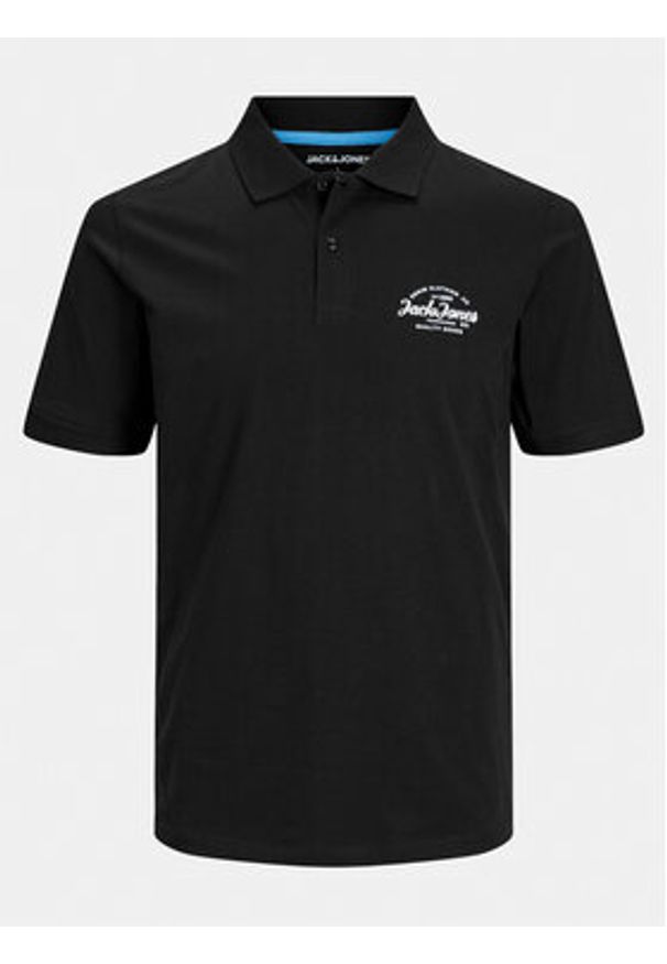 Jack & Jones - Jack&Jones Polo Forest 12248621 Czarny Standard Fit. Typ kołnierza: polo. Kolor: czarny. Materiał: bawełna, syntetyk