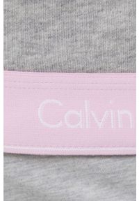 Calvin Klein Underwear Bluza damska kolor szary z kapturem gładka. Okazja: na co dzień. Typ kołnierza: kaptur. Kolor: szary. Wzór: gładki. Styl: casual