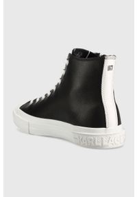 Karl Lagerfeld trampki skórzane KAMPUS III męskie kolor czarny. Nosek buta: okrągły. Zapięcie: sznurówki. Kolor: czarny. Materiał: skóra #2