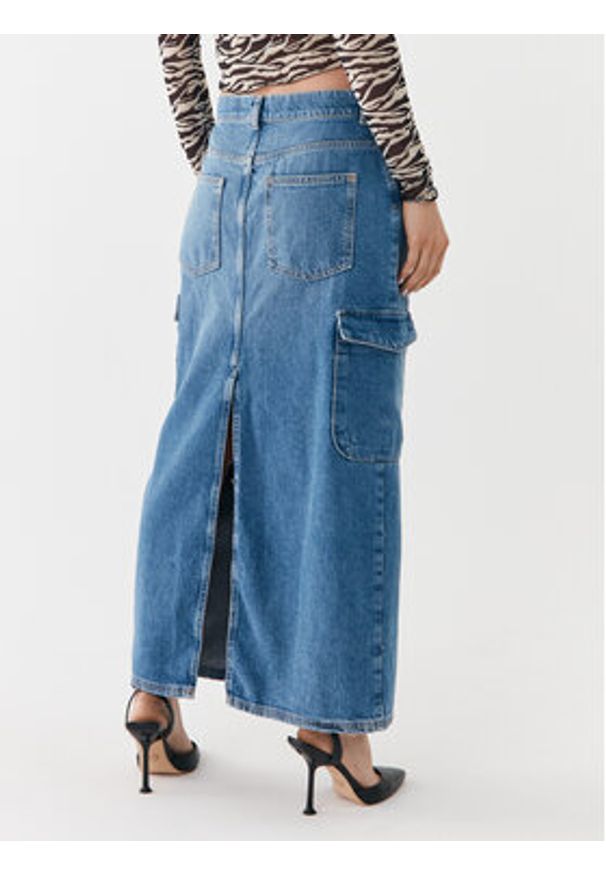 only - ONLY Spódnica jeansowa 15316074 Niebieski Regular Fit. Kolor: niebieski. Materiał: bawełna