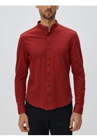Reserved - Koszula super slim z bawełny egipskiej - karminowy. Kolor: czerwony. Materiał: bawełna #1