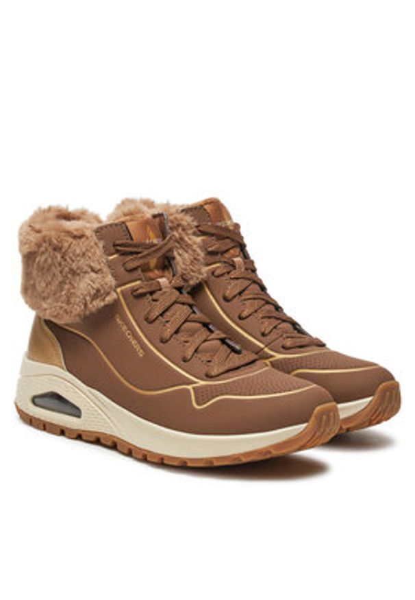 skechers - Skechers Botki 167993/TPGD Brązowy. Kolor: brązowy. Materiał: skóra