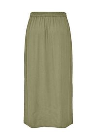 Pieces Spódnica midi Pia 17151888 Zielony Regular Fit. Kolor: zielony. Materiał: wiskoza, len #5