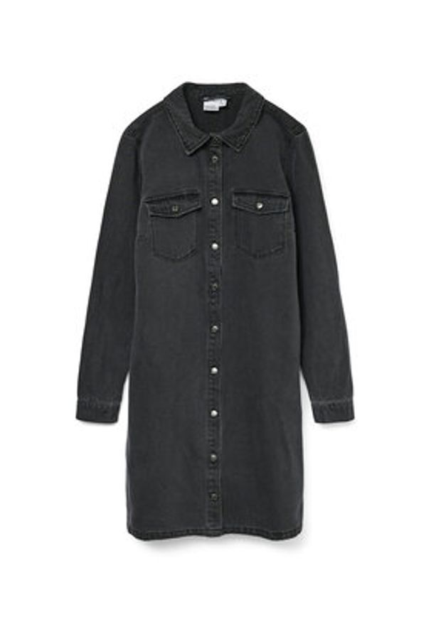 Vero Moda Sukienka jeansowa Jennie 10310968 Czarny Regular Fit. Kolor: czarny. Materiał: bawełna