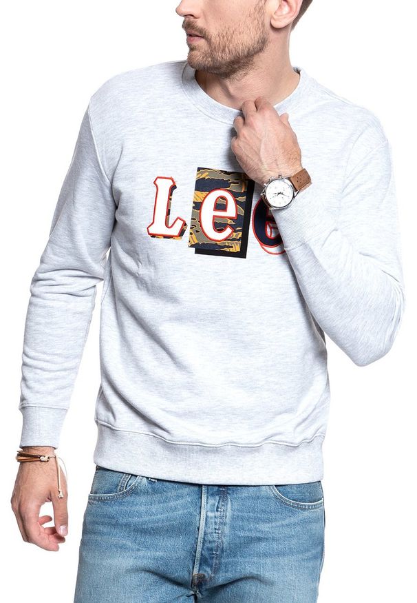 Lee - LEE BLUZA SEASONAL CAMO SWS SHARP GREY MELE L80ASP03 112121282. Wzór: nadruk, melanż