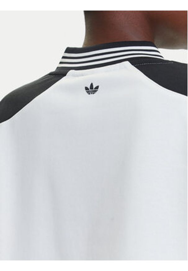 Adidas - adidas Bluza Blocking JX7597 Biały Loose Fit. Kolor: biały. Materiał: syntetyk, bawełna