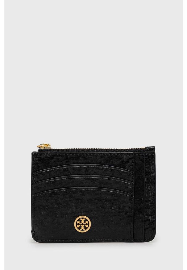 Tory Burch Portfel skórzany damski kolor czarny. Kolor: czarny. Materiał: skóra