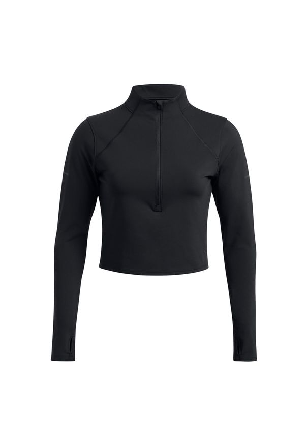 Bluza z półzamkiem damska z dzianiny Under Armour Launch Elite. Kolor: czarny. Materiał: dzianina. Sport: bieganie