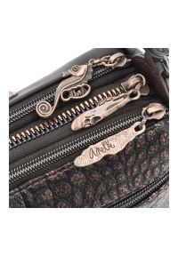 Brązowa Torebka Anekke Modna Listonoszka Damska. Kolor: brązowy. Wzór: aplikacja, nadruk. Materiał: zdobione. Styl: casual, elegancki #5