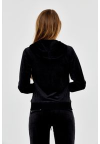 Juicy Couture - JUICY COUTURE Czarna rozpinana bluza damska. Typ kołnierza: kaptur. Kolor: czarny. Materiał: poliester #5