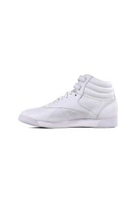 Reebok - Buty na co dzień damskie REEBOK FS HI wysokie na rzepy skóra. Okazja: na co dzień. Zapięcie: rzepy. Kolor: biały. Materiał: skóra