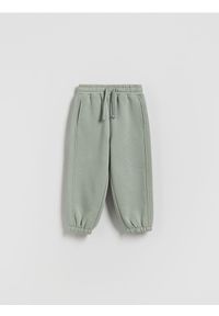 Reserved - Ocieplane spodnie jogger - jasnozielony. Kolor: zielony. Materiał: dzianina, bawełna #1