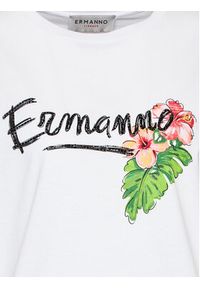 Ermanno Firenze T-Shirt D42EL036EK8 Biały Regular Fit. Kolor: biały. Materiał: bawełna