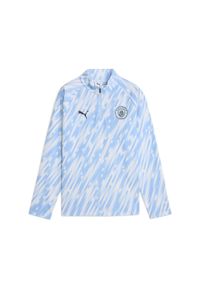 Puma - Młodzieżowa bluza przedmeczowa z zamkiem 1/4 Manchester City PUMA. Kolor: niebieski