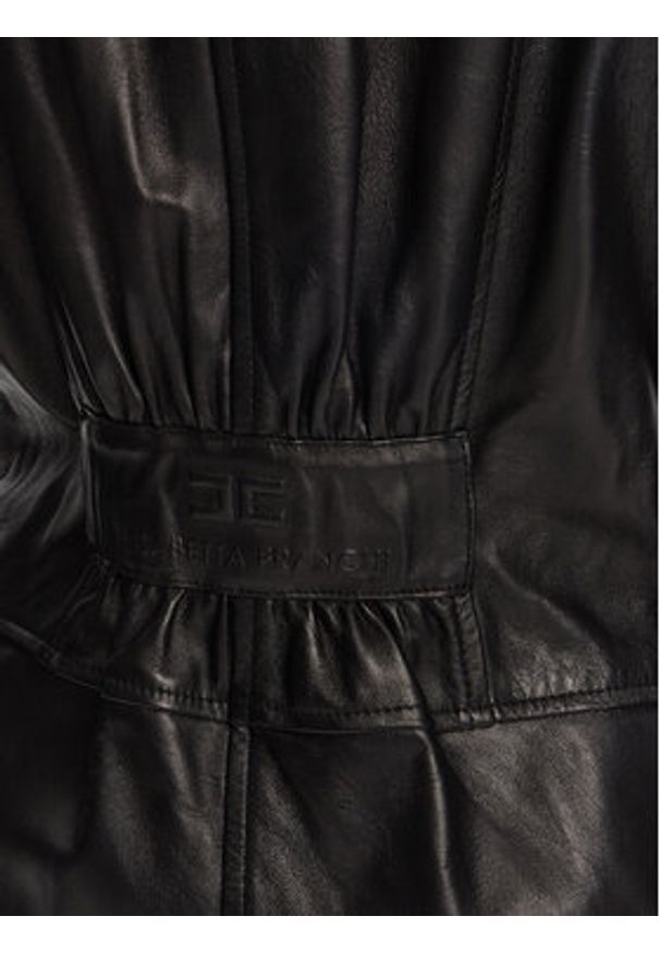 Elisabetta Franchi Kurtka skórzana GD-50Z-56E2-V1350 Czarny Regular Fit. Kolor: czarny. Materiał: skóra
