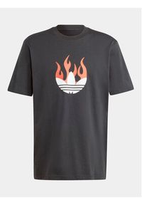 Adidas - adidas T-Shirt Flames Logo IS0178 Czarny Loose Fit. Kolor: czarny. Materiał: bawełna #4
