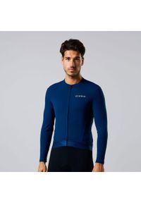 ACELERA - Męska koszulka kolarska Thermo Fleece z długim rękawem. Kolor: niebieski. Materiał: polar. Długość rękawa: długi rękaw. Długość: długie. Sport: kolarstwo #1