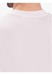 Karl Lagerfeld - KARL LAGERFELD T-Shirt Crew Neck 755053 532224 Różowy Regular Fit. Typ kołnierza: dekolt w karo. Kolor: różowy. Materiał: bawełna