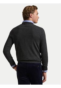 Polo Ralph Lauren Sweter 710946143003 Szary Slim Fit. Typ kołnierza: polo. Kolor: szary. Materiał: wełna #5