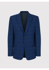 Pako Lorente - PAKO LORENTE – Granatowa marynarka casualowa w kratę. Okazja: na co dzień. Kolor: niebieski. Materiał: bawełna, poliester, wełna. Styl: casual #8