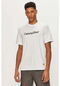 CATerpillar - Caterpillar - T-shirt. Okazja: na co dzień. Kolor: biały. Wzór: nadruk. Styl: casual