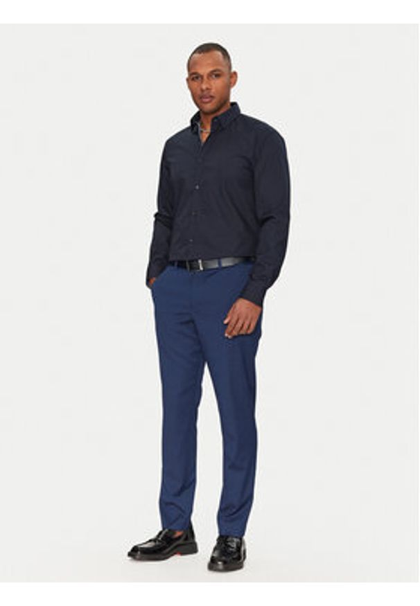 Hugo - HUGO Koszula Koey 50539808 Granatowy Slim Fit. Kolor: niebieski. Materiał: bawełna