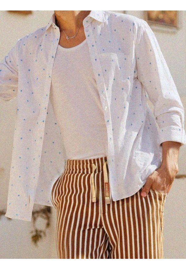 Sinsay - Koszula regular fit we wzory - biały. Kolor: biały