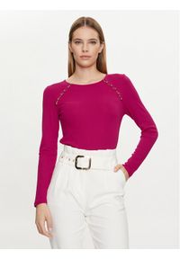 Morgan Bluzka 241-TMILIE Różowy Slim Fit. Kolor: różowy. Materiał: syntetyk #1