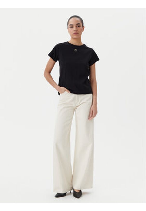 Pinko - PINKO T-Shirt 100373 A2OG Czarny Regular Fit. Kolor: czarny. Materiał: bawełna
