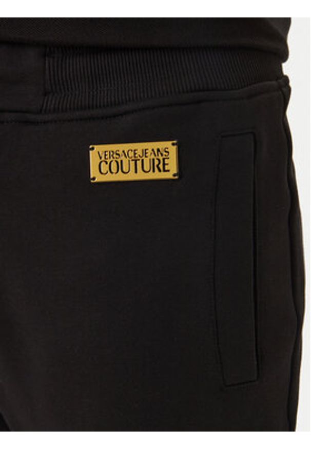 Versace Jeans Couture Spodnie dresowe 80GAAT04 CF01T Czarny Regular Fit. Kolor: czarny. Materiał: bawełna