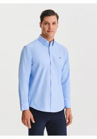 Pako Lorente - PAKO LORENTE - Niebieska koszula męska. Kolor: niebieski, biały. Materiał: poliester, bawełna. Długość rękawa: długi rękaw. Długość: długie #3