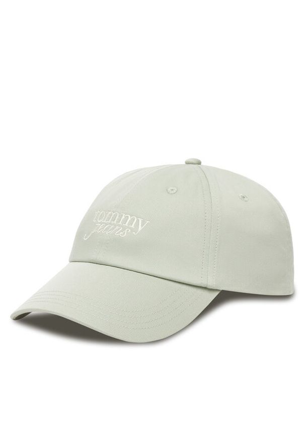 Tommy Jeans Czapka z daszkiem Script AW0AW17815 Zielony. Kolor: zielony. Materiał: bawełna