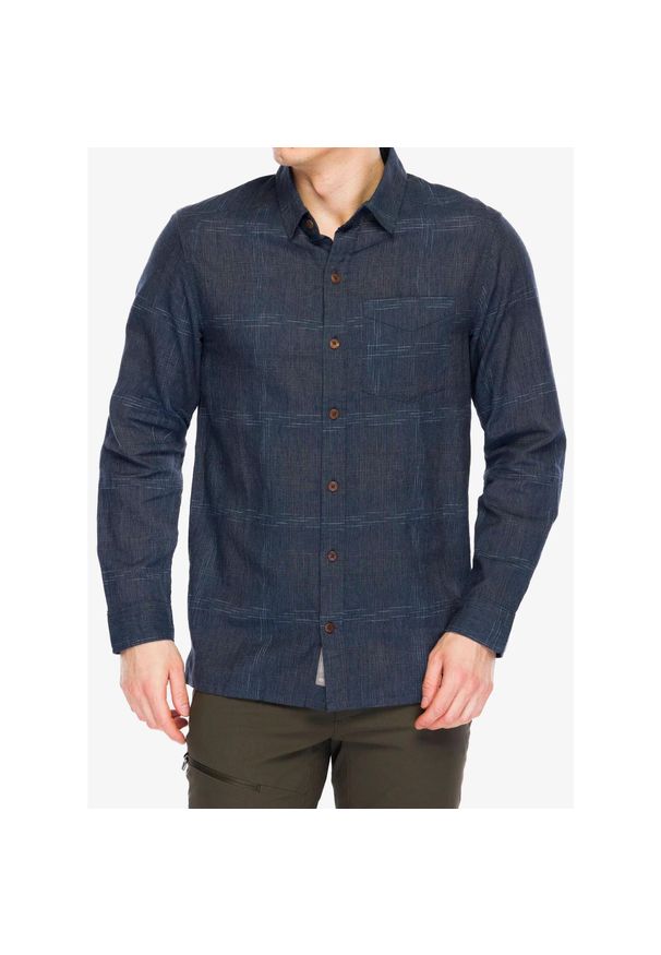 ROYAL ROBBINS - Koszula turystyczna męska Royal Robbins Hempline Spaced LS. Okazja: na co dzień. Kolor: niebieski. Styl: casual