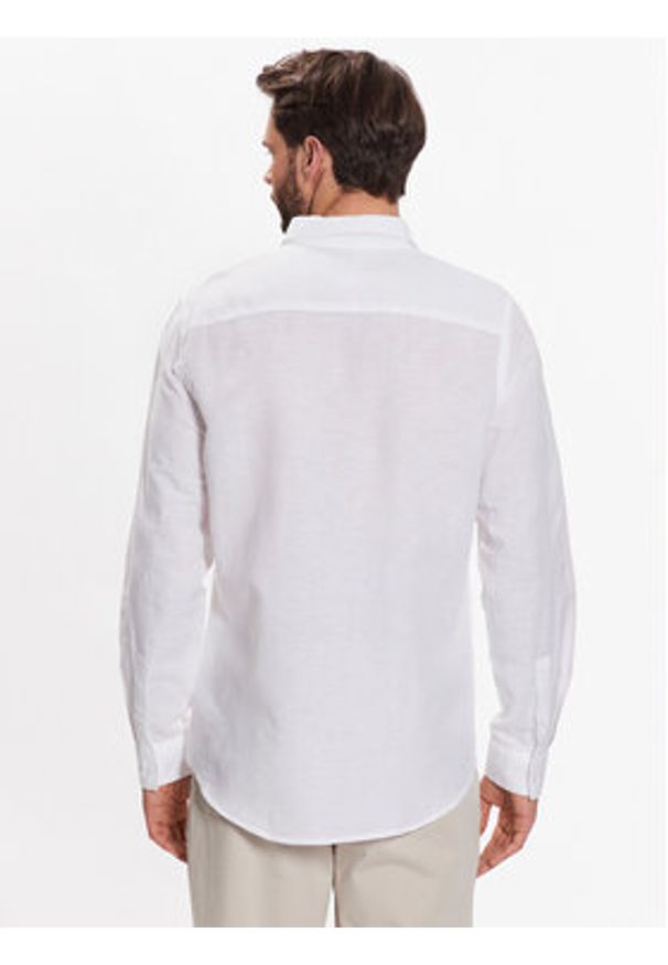 Calvin Klein Koszula K10K108664 Biały Regular Fit. Kolor: biały. Materiał: bawełna, len