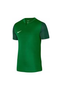 Nike - Męska Koszulka Piłkarska Trophy Z Dekoltem W Szpic. Kolor: zielony. Sport: piłka nożna