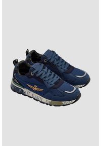 Aeronautica Militare - AERONAUTICA MILITARE Granatowe sneakersy męskie, Rozmiar 41. Okazja: na co dzień. Kolor: niebieski. Materiał: materiał #4