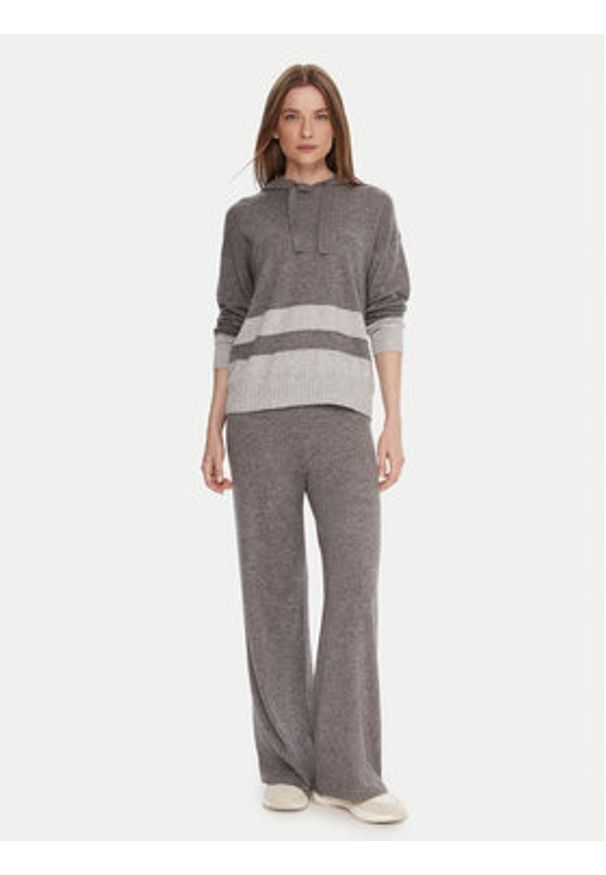 United Colors of Benetton - United Colors Of Benetton Spodnie dzianinowe 102HDF00Z Szary Wide Leg. Kolor: szary. Materiał: syntetyk