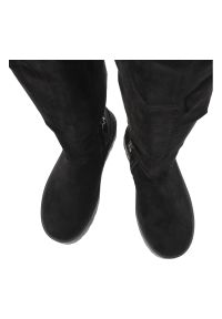 Big-Star - Czarne Kozaki Big Star Wysokie Obuwie Damskie. Okazja: na co dzień. Kolor: czarny. Materiał: welur, materiał. Szerokość cholewki: normalna. Sezon: zima, jesień. Styl: casual, elegancki #2