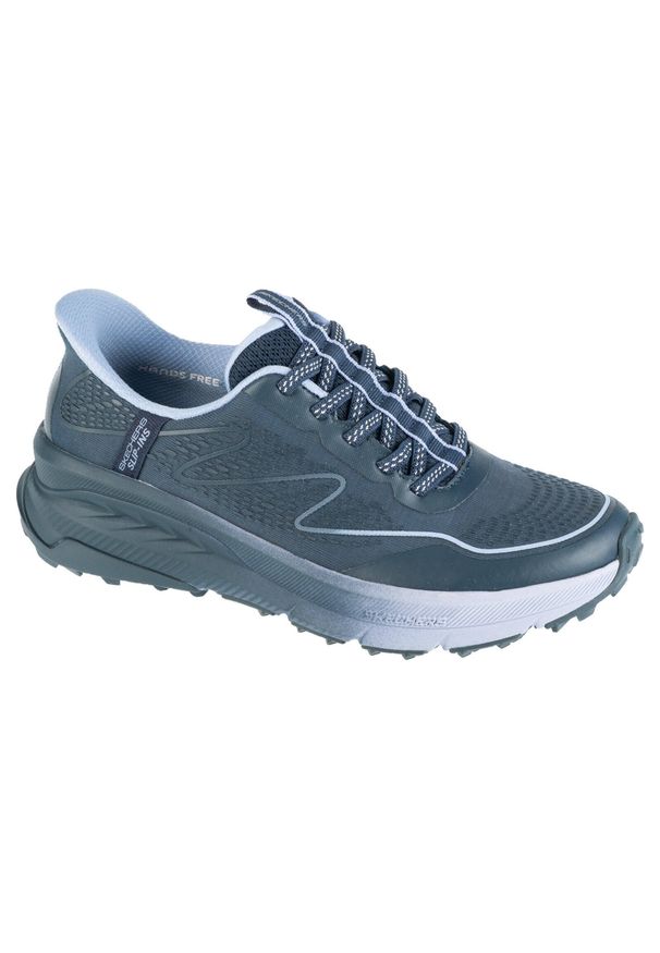 skechers - Buty sportowe Sneakersy damskie, Slip-Ins: Switch Back - Mist. Kolor: niebieski. Sport: turystyka piesza