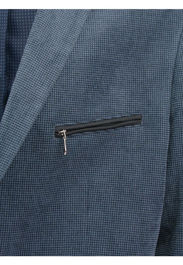 Granatowa, Taliowana Marynarka, 2 Guziki - Casino, Męska. Kolor: niebieski. Materiał: wiskoza, poliester