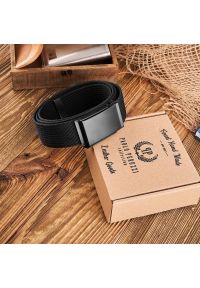 Pasek parciany PAOLO PERUZZI PW-25-105 czarny. Kolor: czarny. Materiał: materiał. Wzór: ze splotem. Styl: casual, klasyczny #1